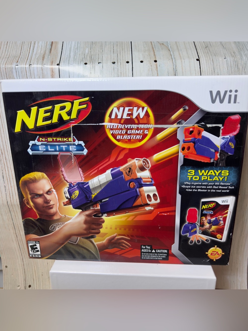 Nintendo Wii Nerf N Strike Elite Game Switch Shot EX-3 Gun Darts Red Reveal